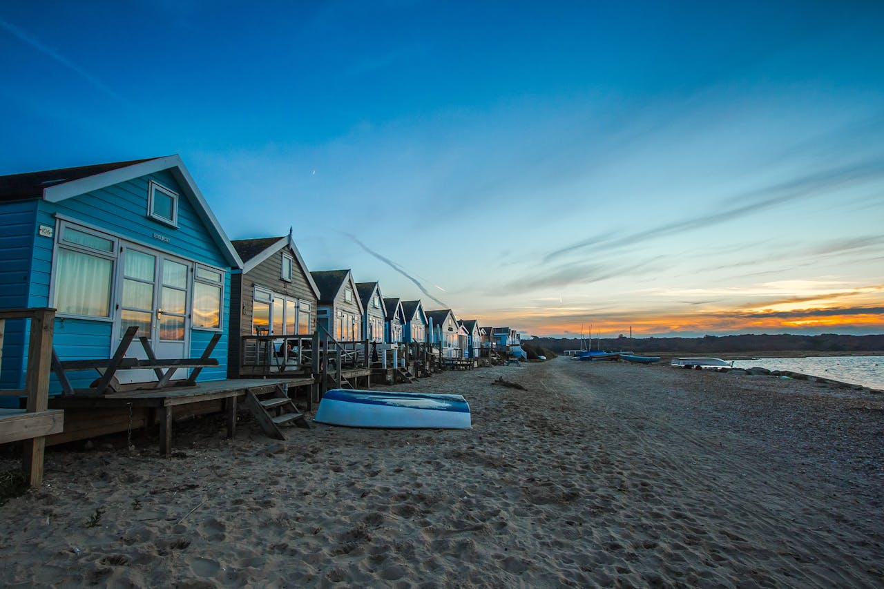 Blue and Gray House Facing Sea